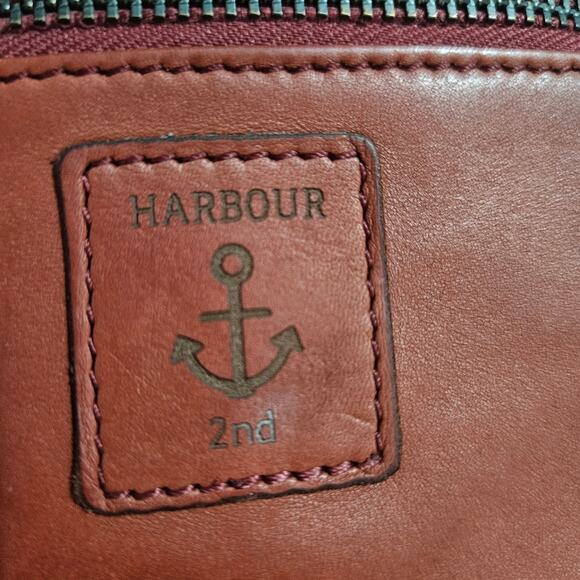 Harbour 2nd Billfold Red Leather Wallet Credit Card Slots Snap Closure - Picture 6 of 15